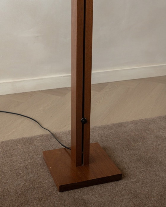 Vintage Belgische postmoderne verstelbare vloerlamp van Bellino, jaren 90, hout met sculpturaal – Vloerlampen (photo 9 of 14)