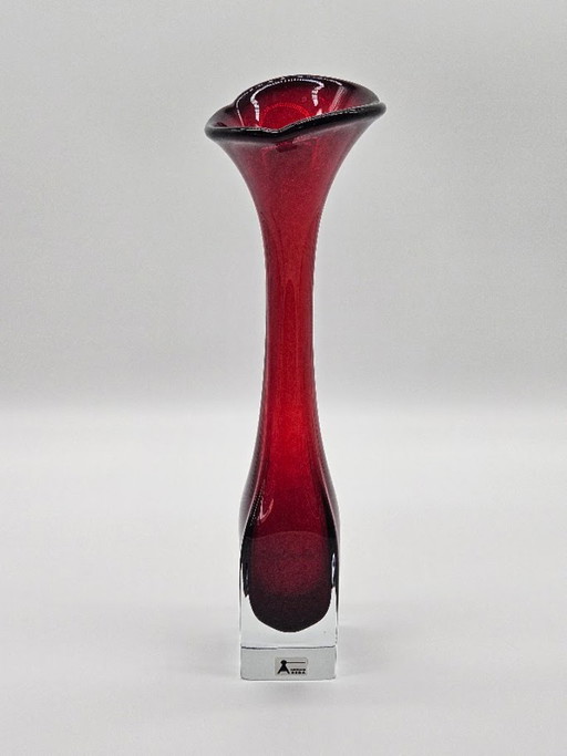 Große Aseda Schweden „Tulip“ Glasvase – Bo Borgström 60er Jahre (33,5 cm)
