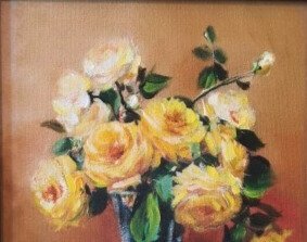 Image 1 of "Roses jaunes" encadré
