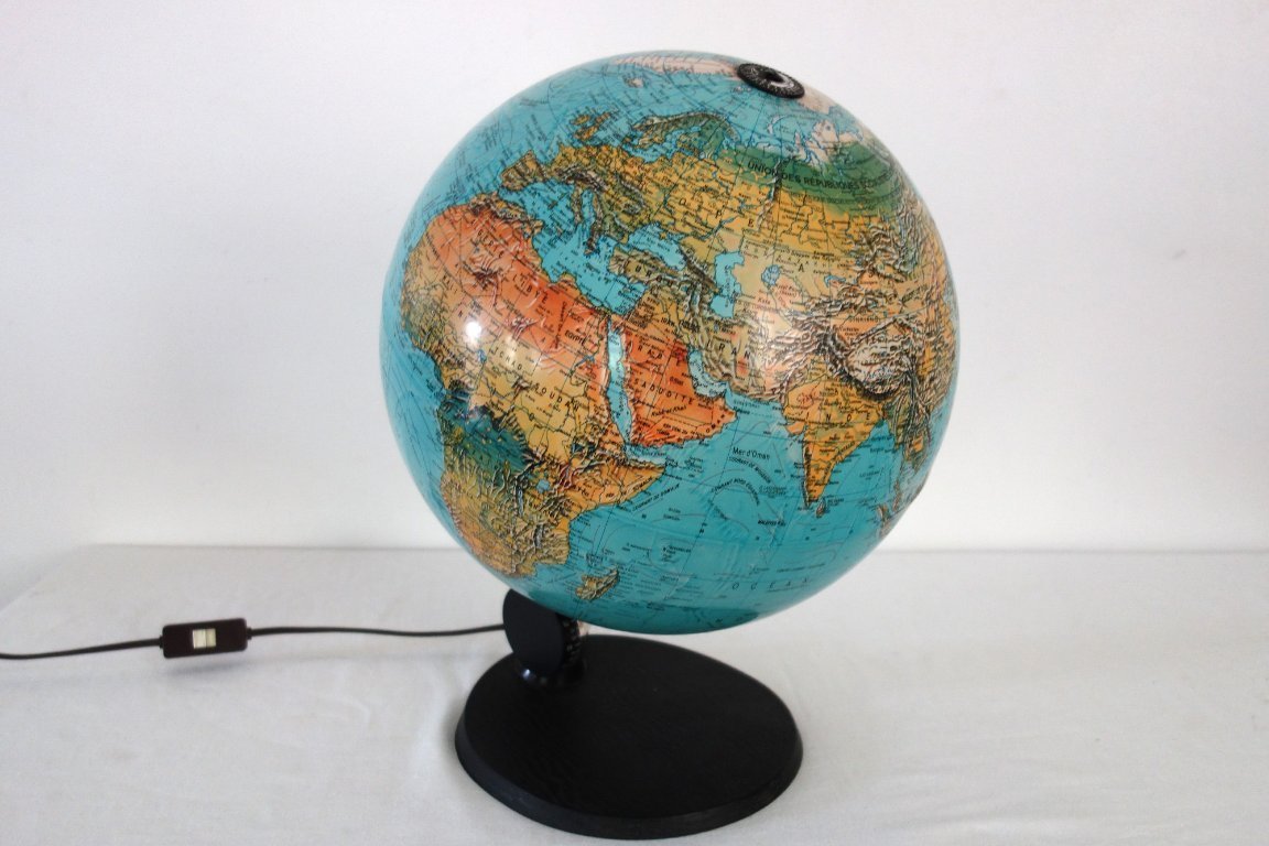 Globe terrestre lumineux design Scan Globe Denmark année 1976