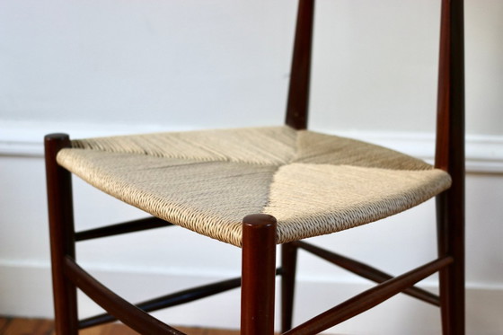 Image 1 of Rare série de 6 chaises vintage corde italienne Eredi Marelli, 1950