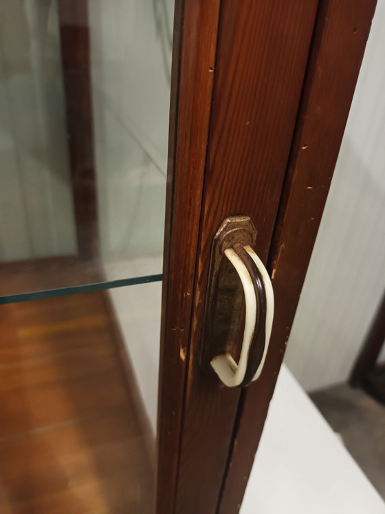 Antieke toonbankvitrine, Vitrinekasten, Hout, Glas, Bruin (foto 4 van 13)