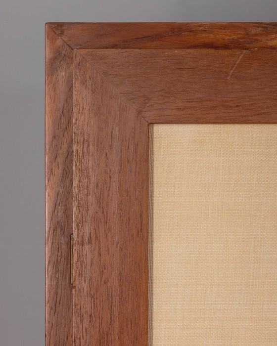 Image 1 of 1960s Italian Design Two-Door Wardrobe in Wood and Fabric