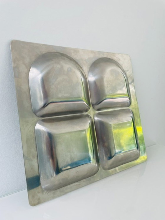 Image 1 of Stainless steel bowl with compartments – space age minimalism