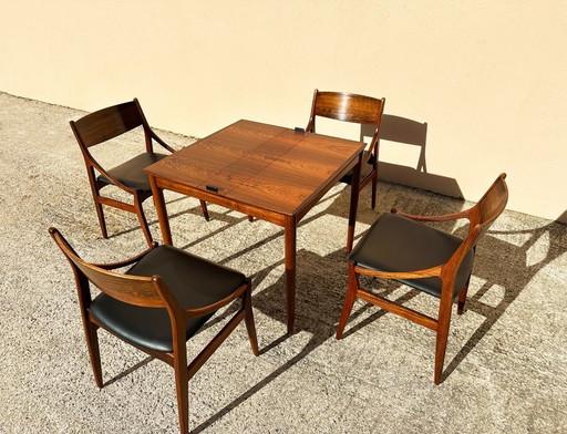 Carlo Jensen Extendable and Convertible Dining Table in Rio Rosewood
