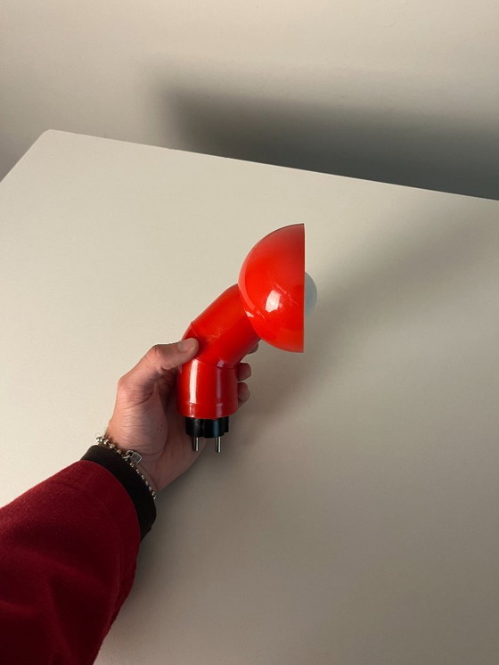 Image 1 of Zeldzame volledig rode vintage stekkerlamp uit 1980