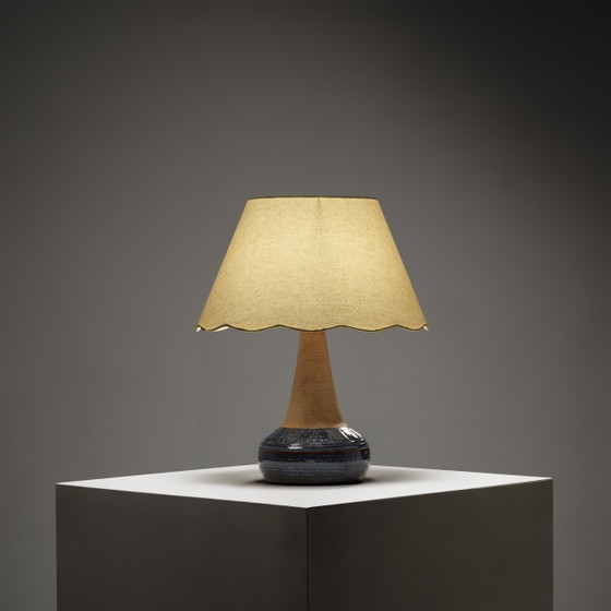 Model 3041 Keramik Tischlampe von Søholm Stentøj, Dänemark, 1960er Jahre, Tischlampen, Beige, Scandinavian (Foto 2 von 11)