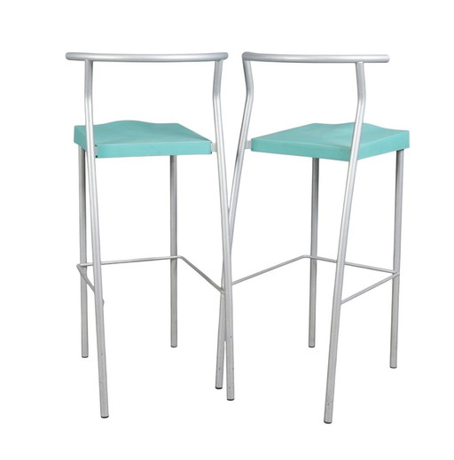 2x PHILIPPE STARCK für Kartell Hocker / Barhocker, Modell 'Hi Glob' 1990er Jahre Italien