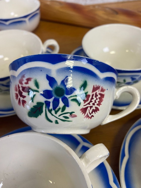 Image 1 of Set di 6 tazze e piattini vintage "Elorn"