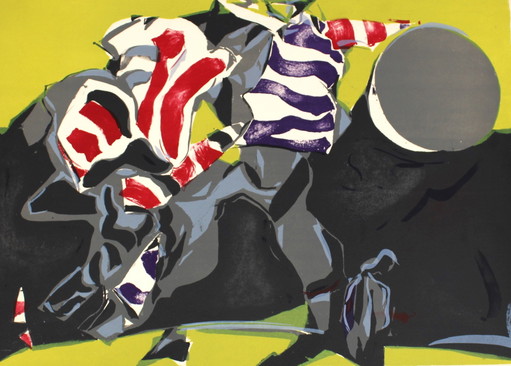 Milorad Bata Milhailovitch (1923-2011) "Fußball" (1974) Lithographie