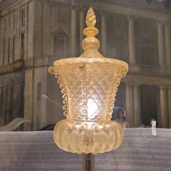 Image 1 of Lámpara De Pie, Cristal De Murano Y Polvo De Oro, Barovier & Toso, 50’S – Italia