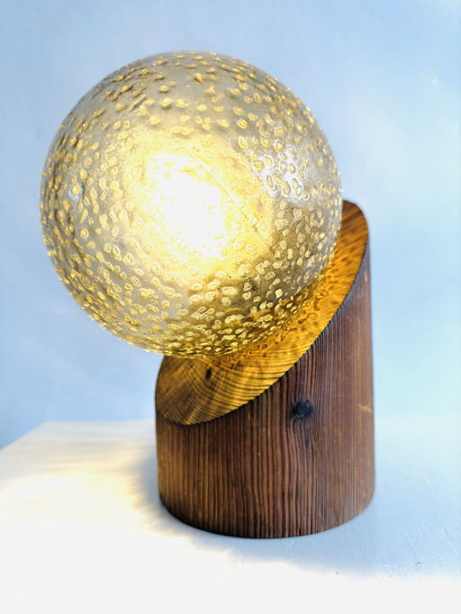 LAMPE DE TABLE SPHERE PAR HUSTADT LEUCHTEN, ALLEMAGNE, CIRCA 1970