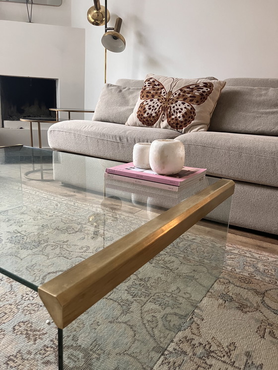 Image 1 of Table basse Galotti&Radice T33 en verre et laiton