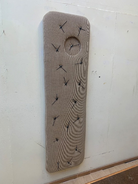 Image 1 of Sculptural wall clock "Time as pattern" - upholstered