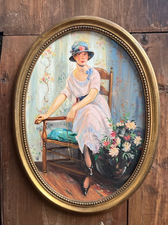 Portrait of a lady in Art Deco style – Paintings & Drawings, Wood (photo 7 of 7)