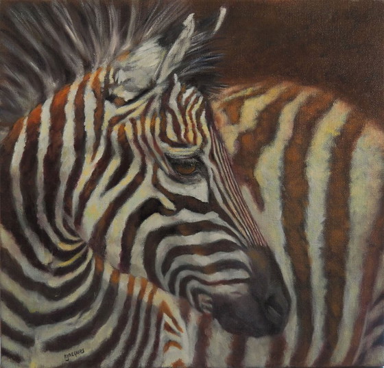 Image 1 of Zebra Portrait Oil on canvas