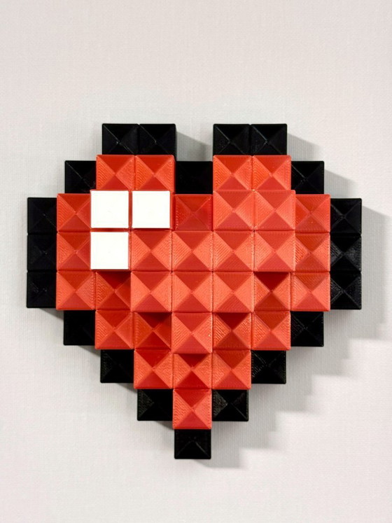 Image 1 of Cœur 8-bit - Décoration murale