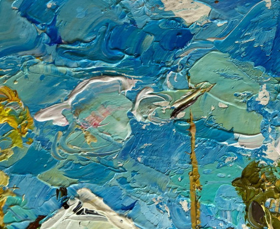 Image 1 of Original Oil Painting Day Winter Landscape The first snow fell
