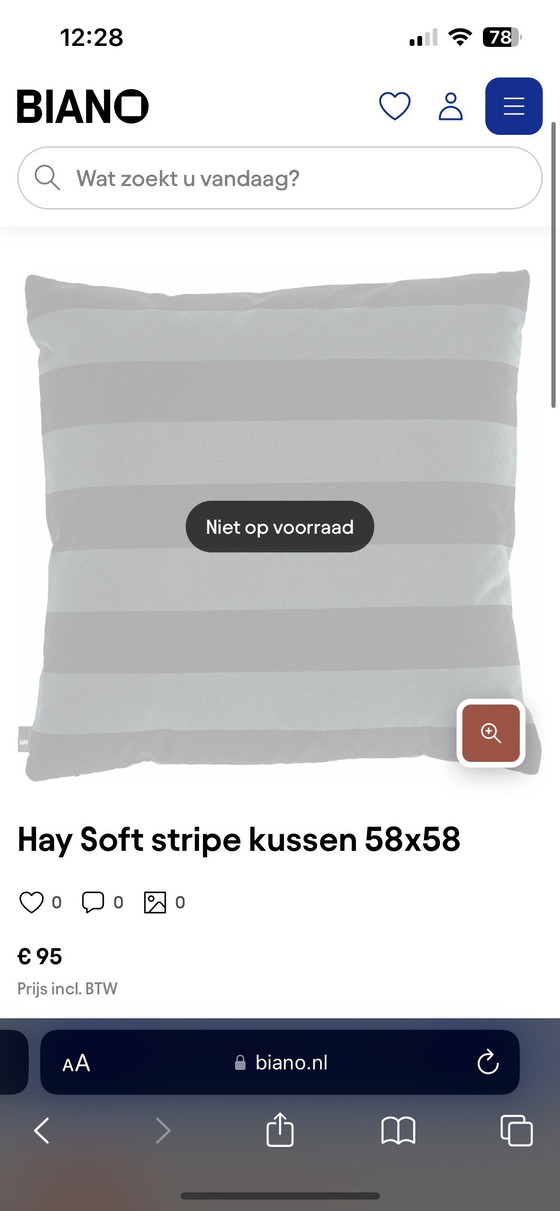 Image 1 of Hay Velvet Kussen Soft Stripe Groen