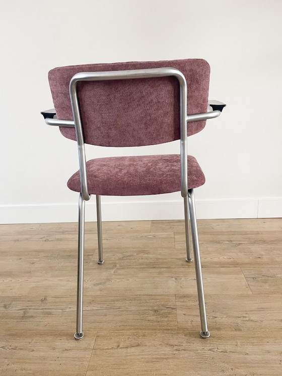 Image 1 of Sedia vintage con struttura tubolare - rivestita - stile Gispen - melanzana