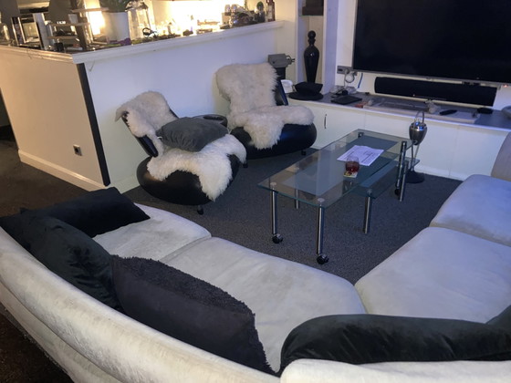 Rolf Benz 222 Corner Sofa Seating Island – Textile, Chrome (photo 10 of 11)