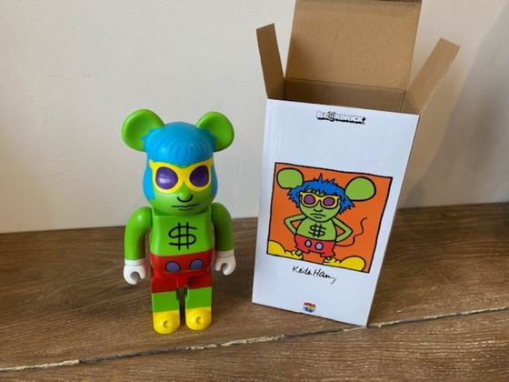 Image 1 of Bearbrick Keith Haring Andy Warhol Andy Mouse 400% MEDICOM speelgoed
