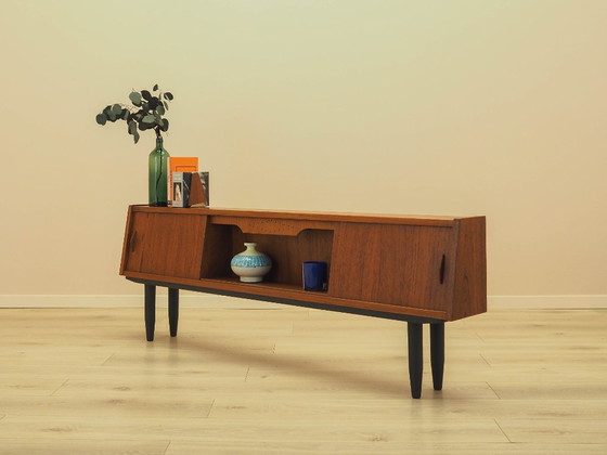 Teak sideboard with illuminated section and sliding doors, Denmark, 1960s – Wood (photo 5 of 14)