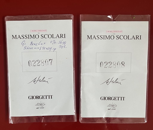 2 fauteuils pivotants Giogetti, design Massimo Scolari, Italie Haren '80