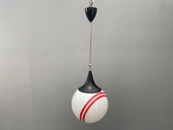 Image 1 of Hanging Pendant Lamp with Round Glass Shade
