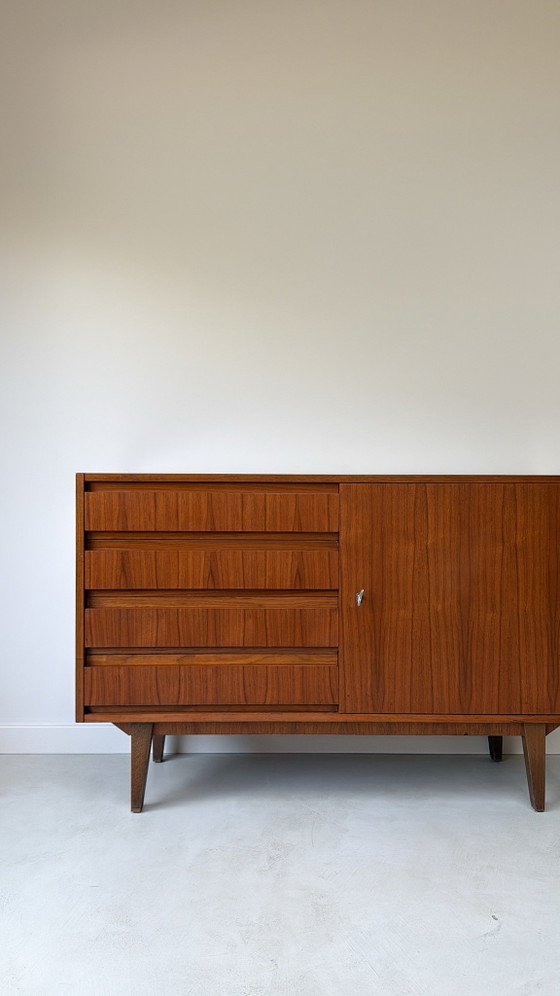 Vintage Teak Wooden Sideboard, Brown (photo 7 of 10)