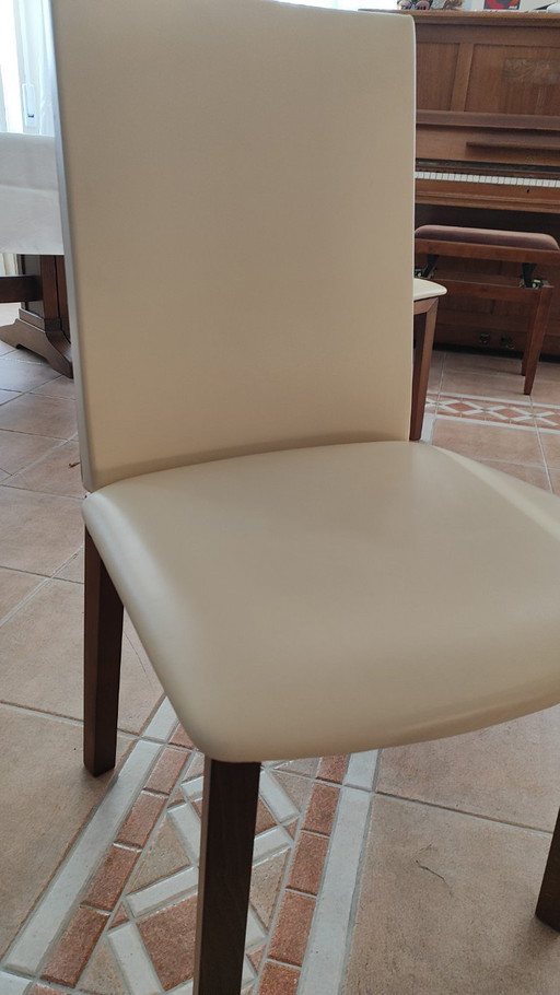 Set van 6 Skovby eetkamerstoelen SM51 – Wood, Skai