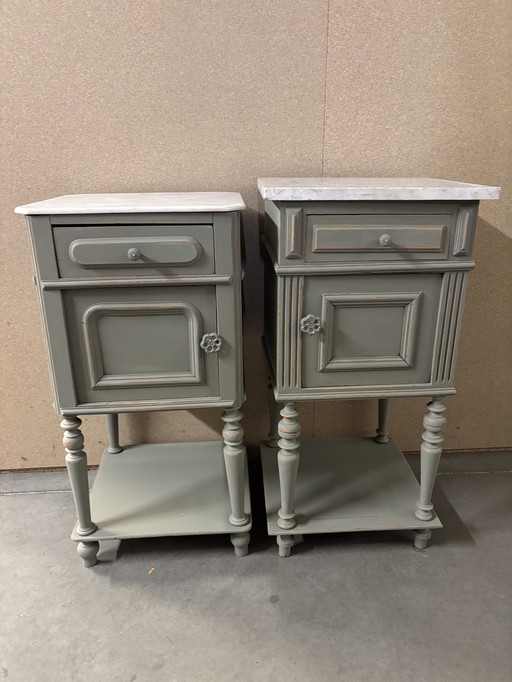 Brocante set nachtkastjes 