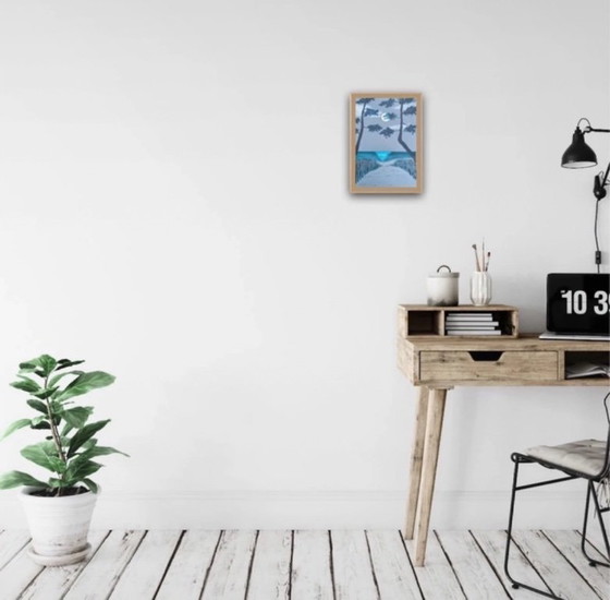 Image 1 of Inchiostro su carta tinta di blu. Dimensioni 30x21 cm.