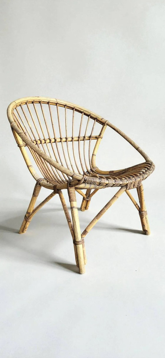 4 poltrone in rattan "a conchiglia" degli anni '60 – Sedie da giardino, Wicker, Mid Century Modern (photo 4 of 12)