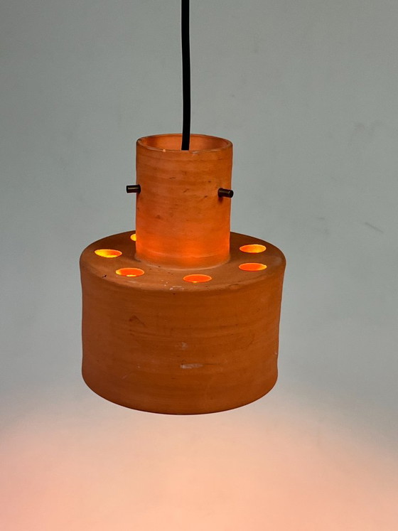 Vintage Hanglamp, Artiforte Nederland, Terracotta, 1950's – Hanglampen, Stone (photo 3 of 10)