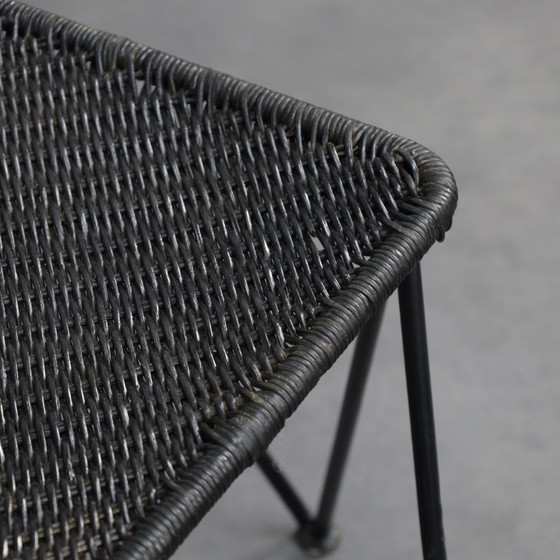 Image 1 of Seltenes Paar „Sonett“-Stühle aus Metall und Korbgeflecht von Karl Fostel Seniors, Erben, Österreich, 1950er Jahre