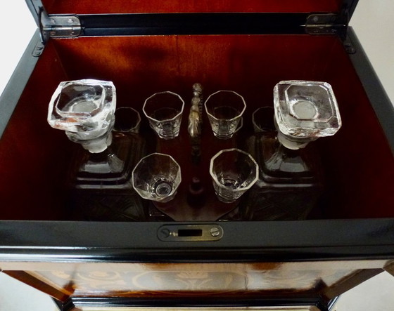 Image 1 of Meuble à boissons - Noyer - Cave à alcools - Marqueterie.