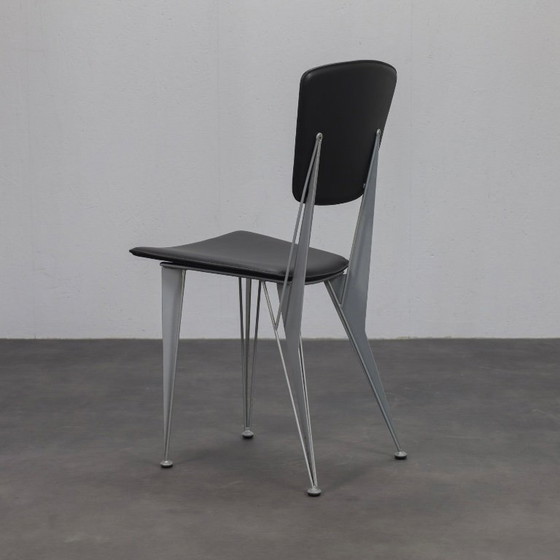 Image 1 of Ensemble de 4 chaises de salle à manger T38 du Studio Archirivolto pour Fasem, Italie, années 1980