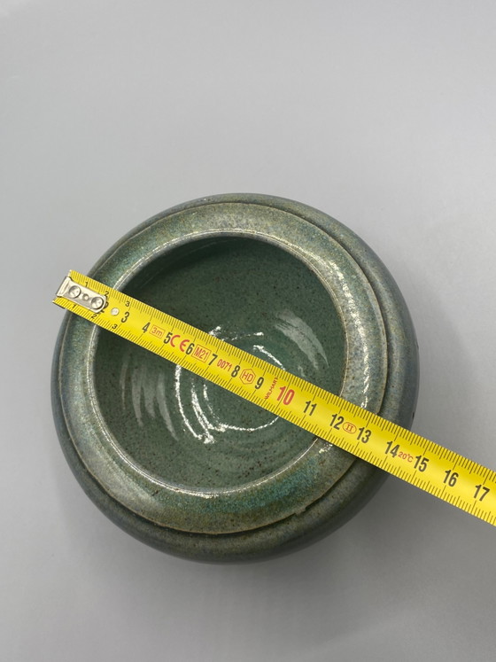 Celadon Green-Grey Glazed Stoneware Cachepot – Asian Inspired – Crockery (photo 4 of 5)