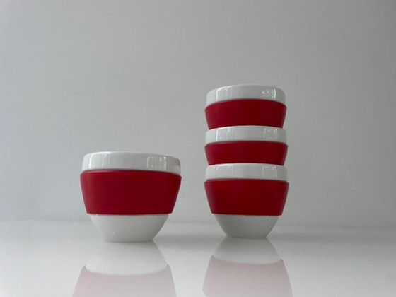 Image 1 of Juego de 4 tazas Koziol Aroma Matteo Thun, rojo y blanco