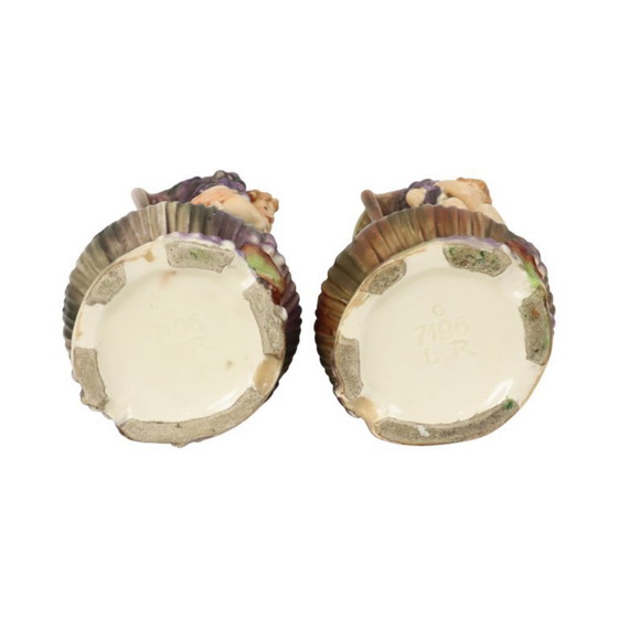 Image 1 of Art Nouveau Vases Putti Cherub