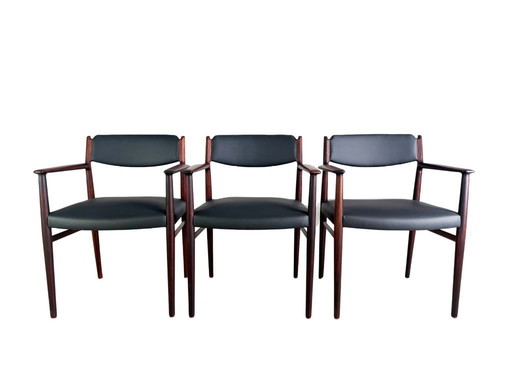 3x Arne Vodder Midcentury chaise P. Olsen Sibast palissandre danois