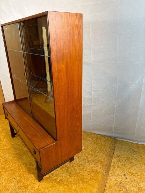 Image 1 of Mid-Century Vintage Turnidge of London Teak Display Cabinet (1960s–1970s)  A stunning Mid-Century Modern teak display cabinet by