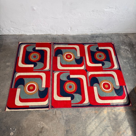 Image 1 of Tapis vintage hongrois "Fáraó" par Ferenc Fekete, LATEX Szombathely, 1974
