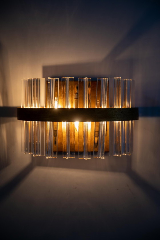 Image 1 of Lampe murale de luxe en verre avec or