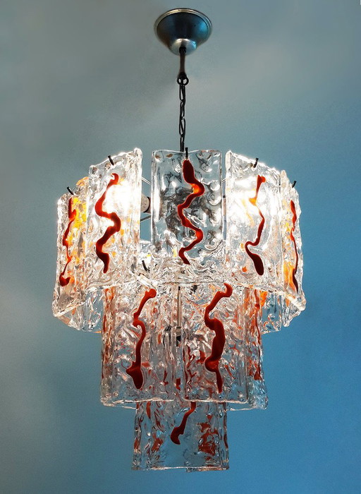Rare Carlo Nason chandelier for A.V. Mazzega, 1960s