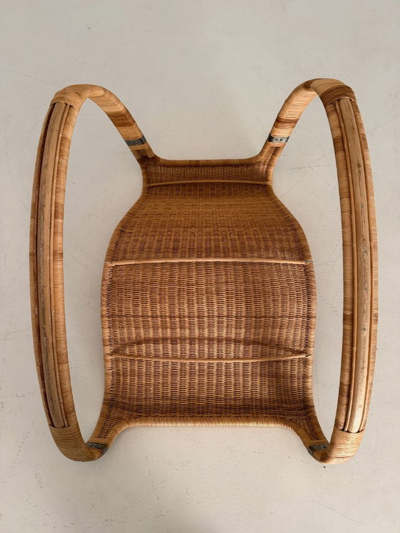 Sedia a dondolo IKEA Gunghult vintage, James Irvine 2002, Ikea x James Irvine, Sedie a dondolo, Rattan, Metallo (foto 8 di 8)