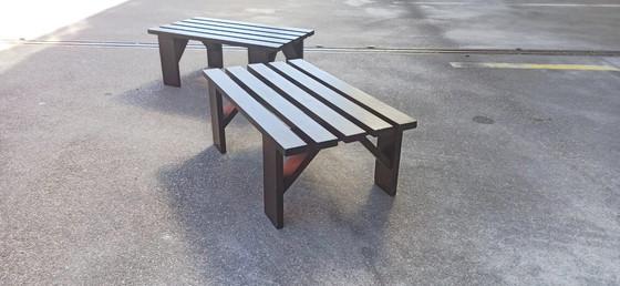 Image 1 of Banc ou table vintage en bois à lattes