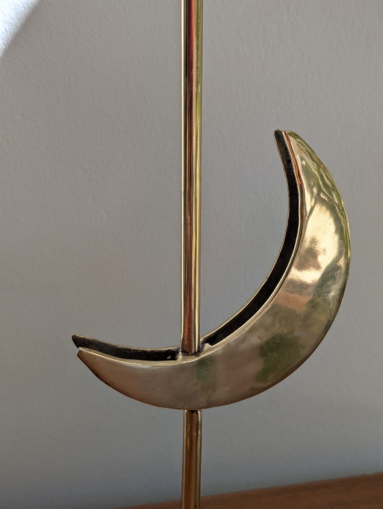 chandelier vintage en laiton représentant le soleil et la lune – Bougeoirs et chandeliers, Brass (photo 4 of 6)