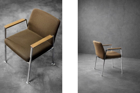 Image 1 of Sedia da conferenza marrone moderna tedesca vintage di metà secolo di Drabert, anni '70